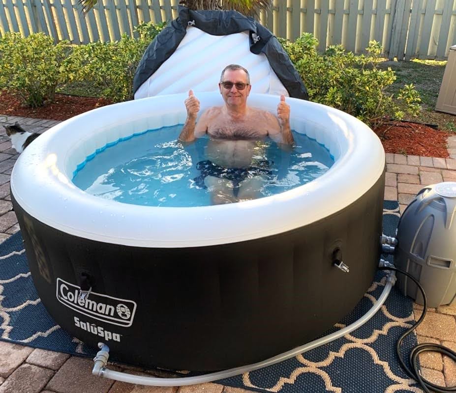 Frank, the happy owner of Coleman SaluSpa Miami Black hot tub 