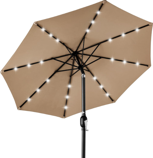 Solar LED Lighted Patio Umbrella 