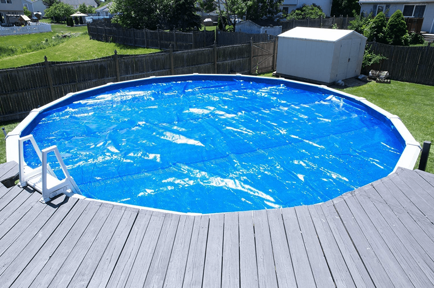 Frame Pool Cover Bestine 8/10/ 12/ 15ft Diameter Solar Pool Cover for Swimming Pool Pool Protector Mat Insulation for Hot Tub Rainproof Dust Cover 
