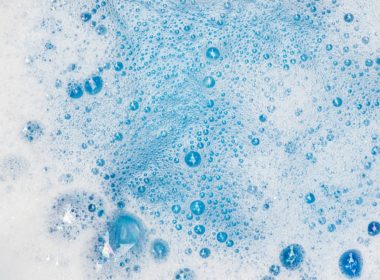 soap foam with bubbles macro background