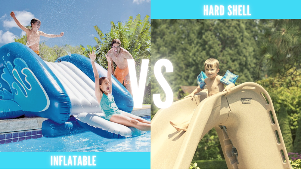 Inflatable VS Hard shell pool slide: how to choose